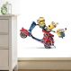 Adesivo de Parede Infantil Os Minions de Moto- Grande 100x67cm
