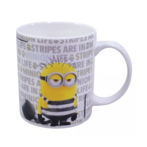 Caneca Porcelana Minions Fugindo Prisão 370 Ml
