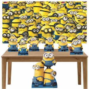 Kit Decoração De Festa Totem Display 8 Peças Minions